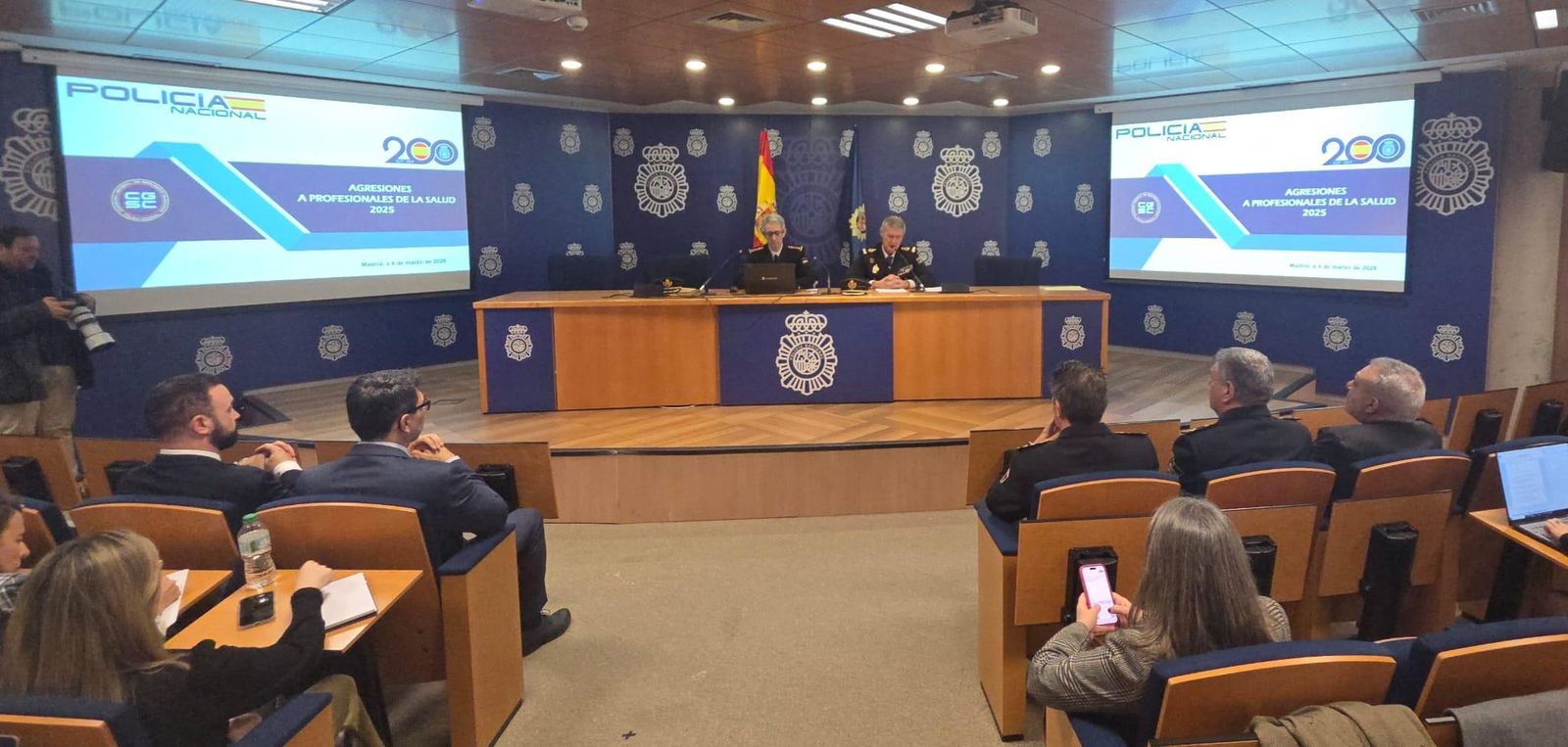 Presentación de la Policía nacional del informe de agresiones a sanitarios en 2025