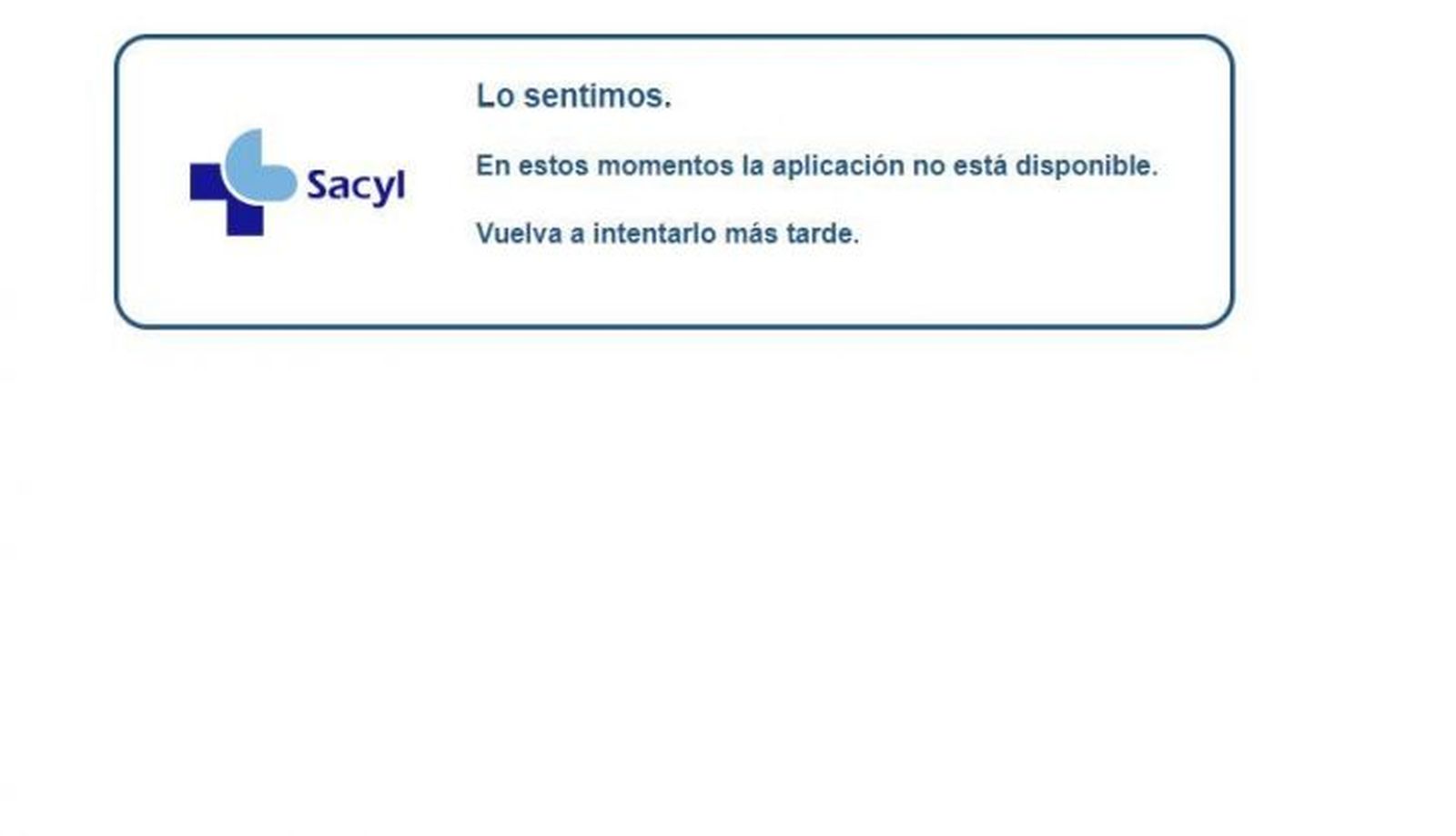 Error en página del SACYL