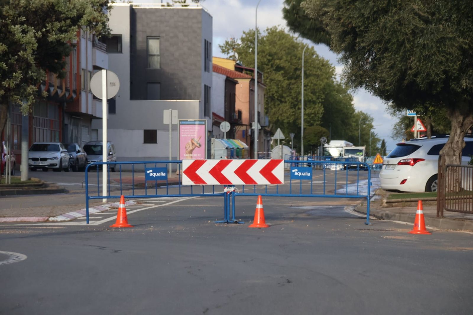 Cortes en en la avenida Lasalle. Obras
