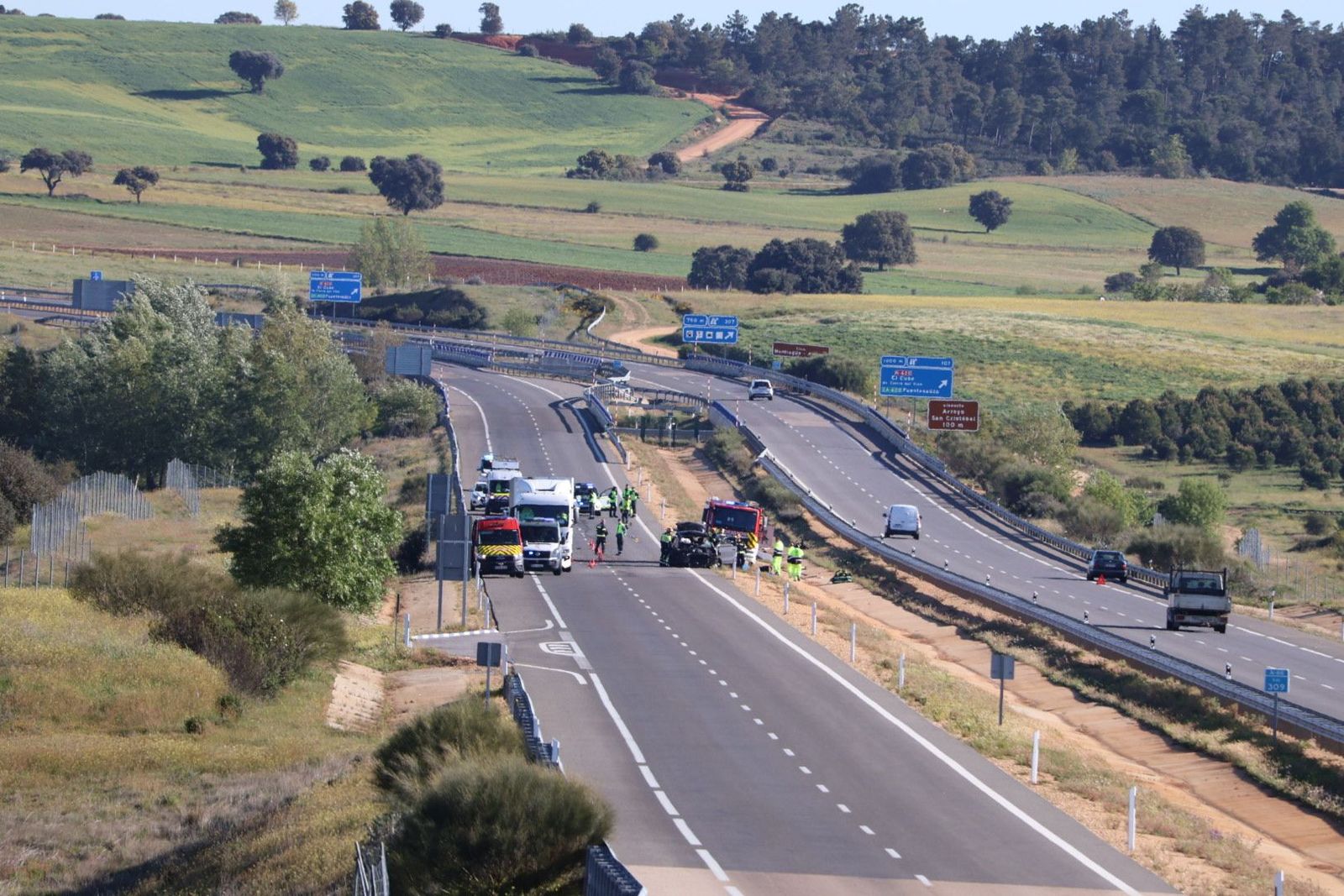 Accidente mortal en El Cubo de Tierra del Vino. Foto Andrea M.