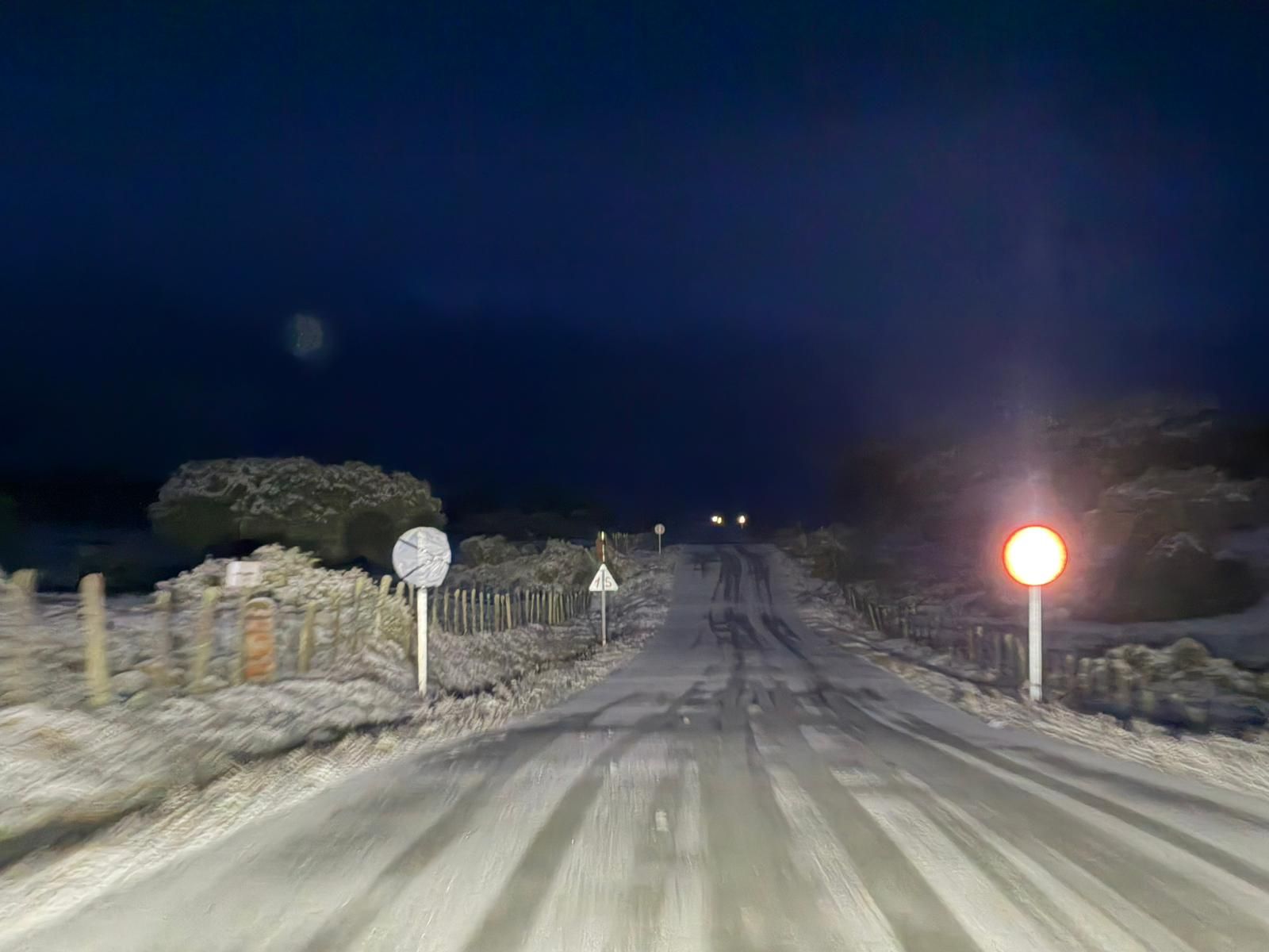 Nieve en Cuatro Calzadas y Guijuelo este sábado