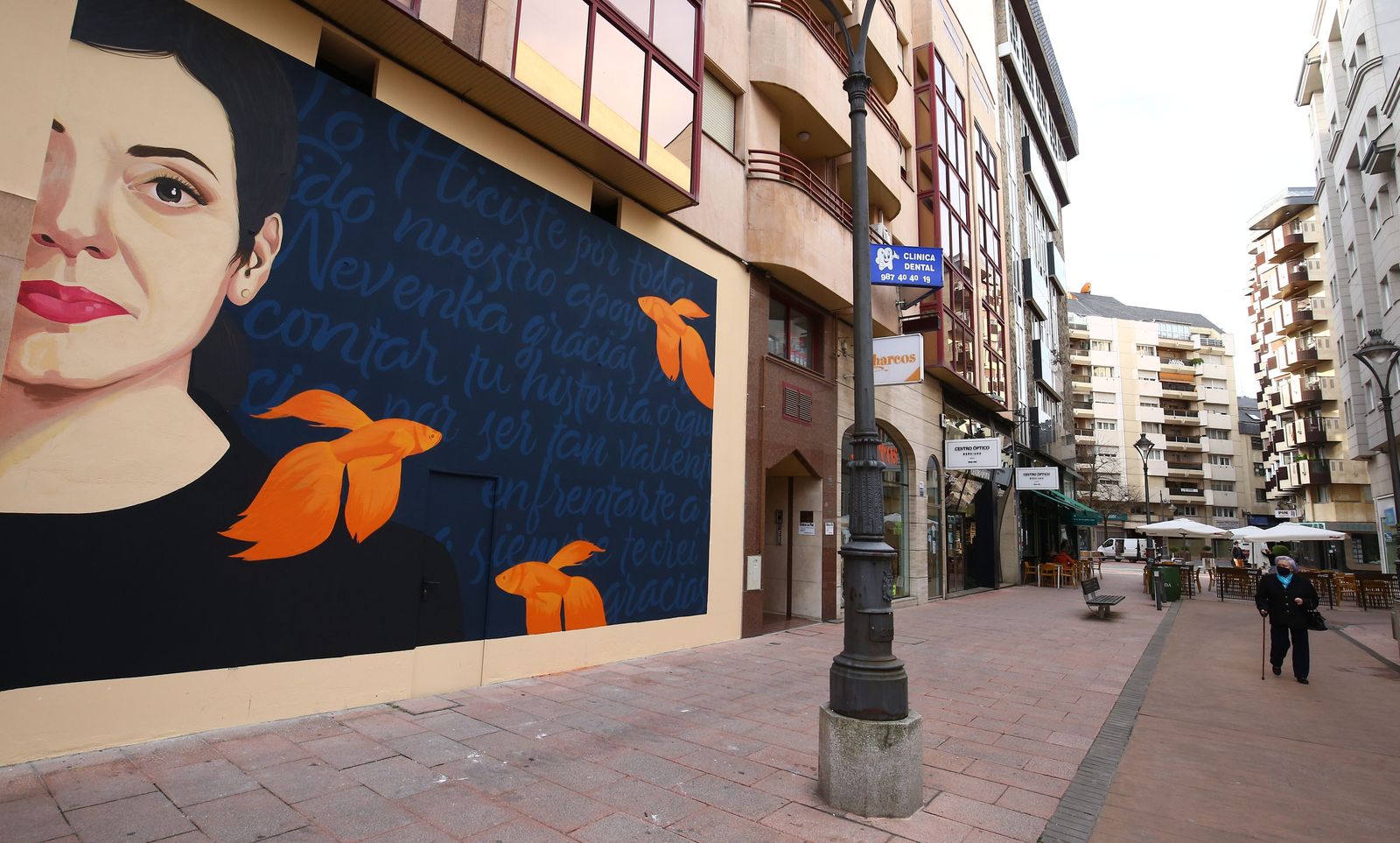 Mural de apoyo y homenaje a Nevenka Fernández en Ponferrada. | FOTO: ICAL