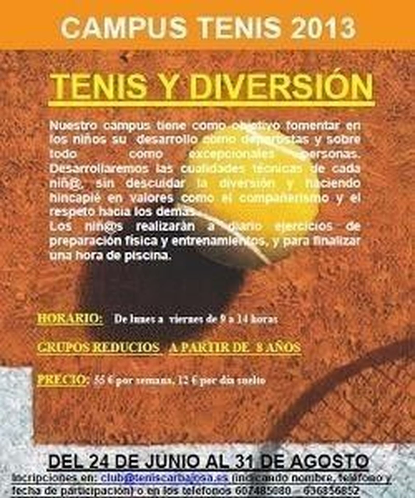 Campus veraniego en el Club Deportivo Tenis Carbajosa