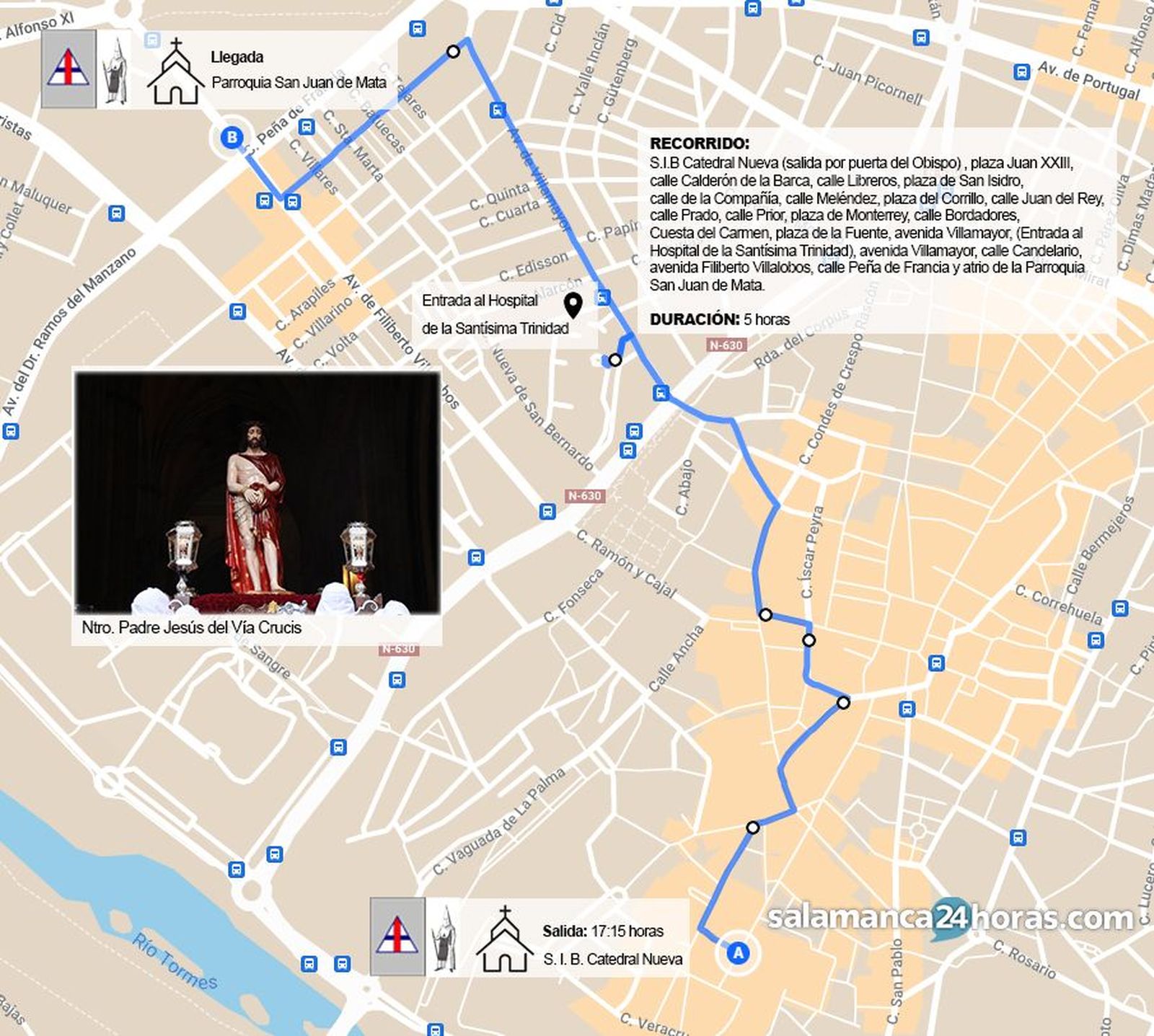 Recorrido Vía Crucis 2025