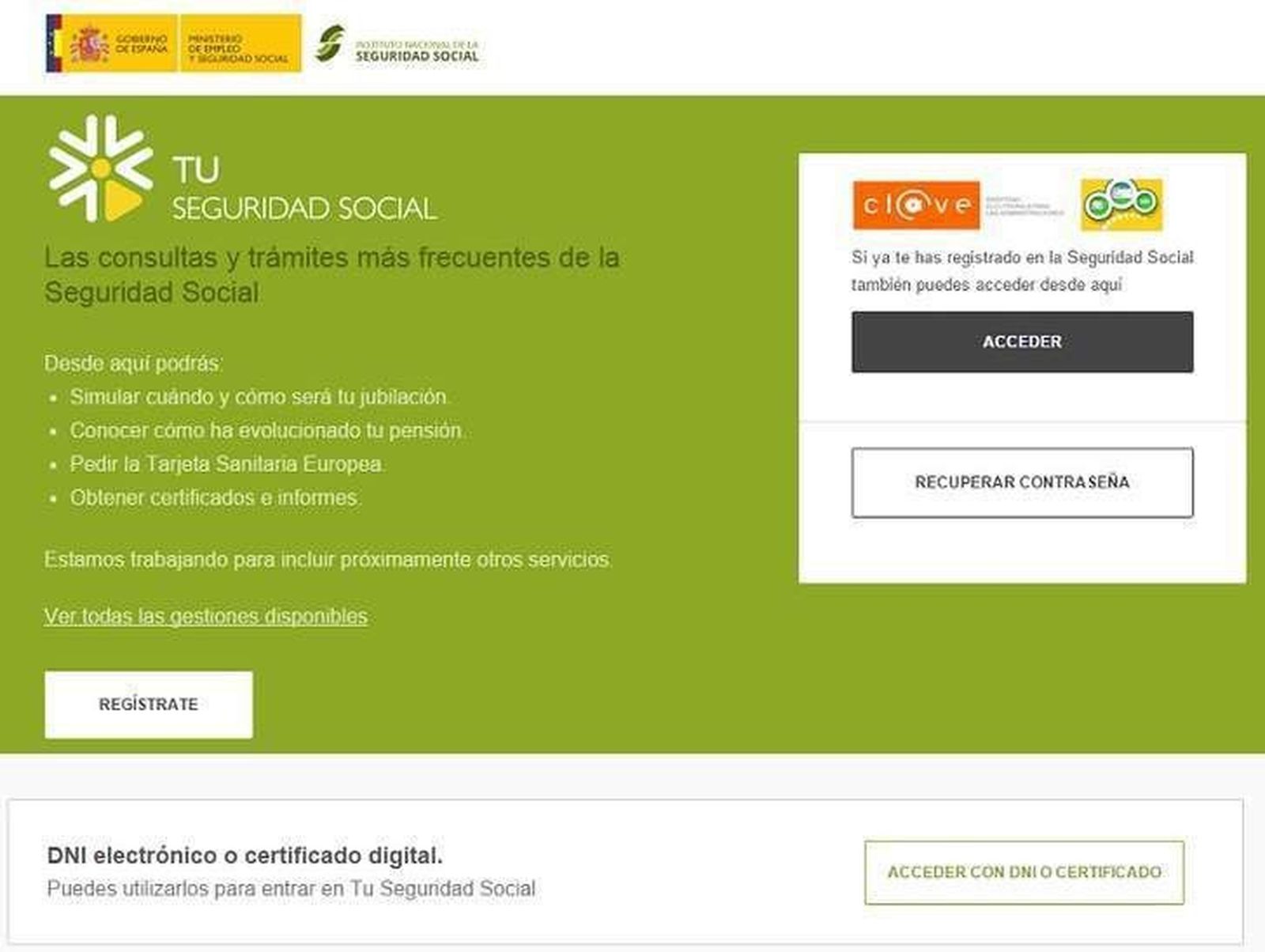 Ya se puede solicitar la pensión de jubilación o de viudedad a través de Internet