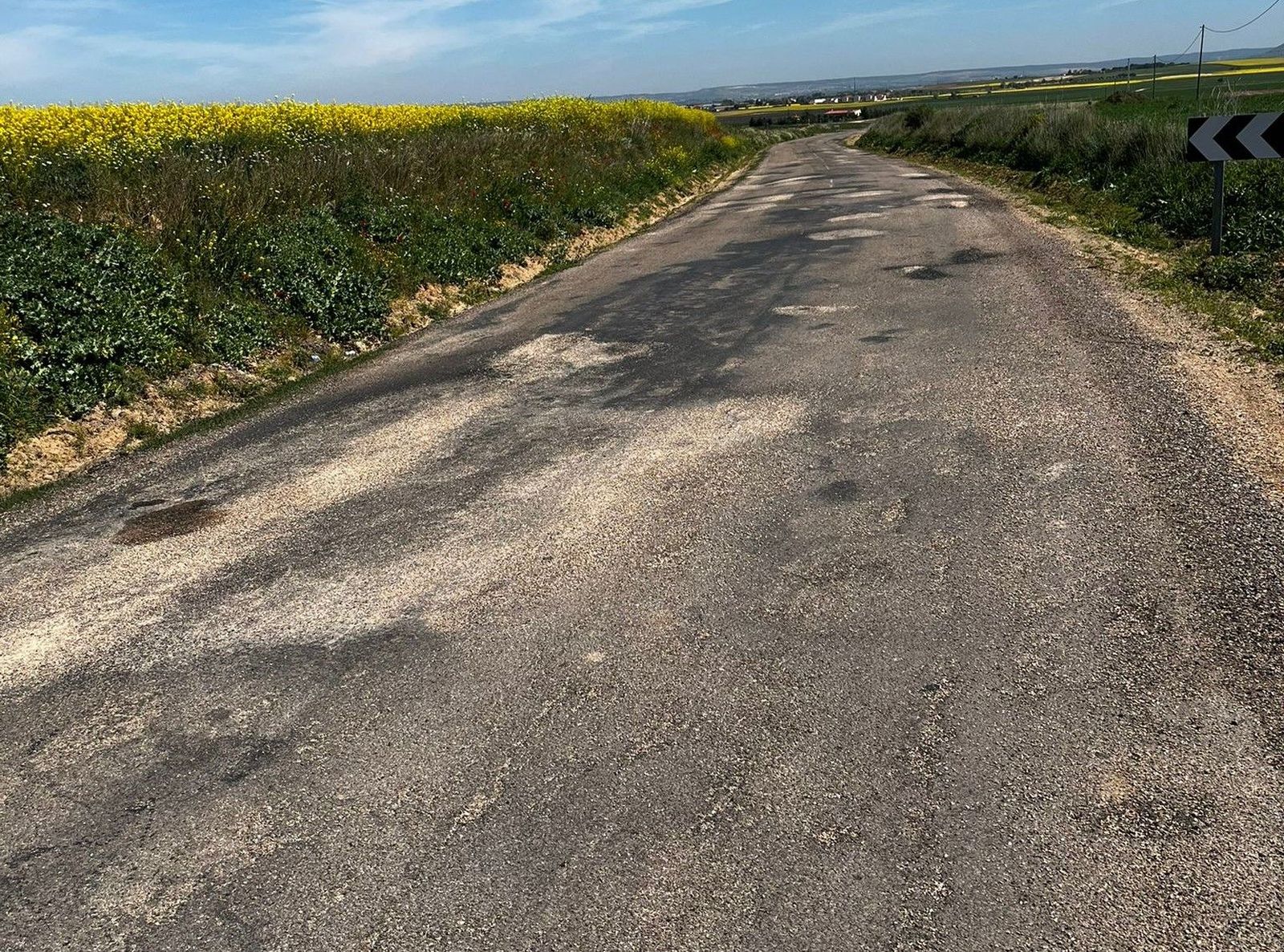 Estado de la carretera ZA-623 a su paso por Casaseca de las Chanas. Archivo.