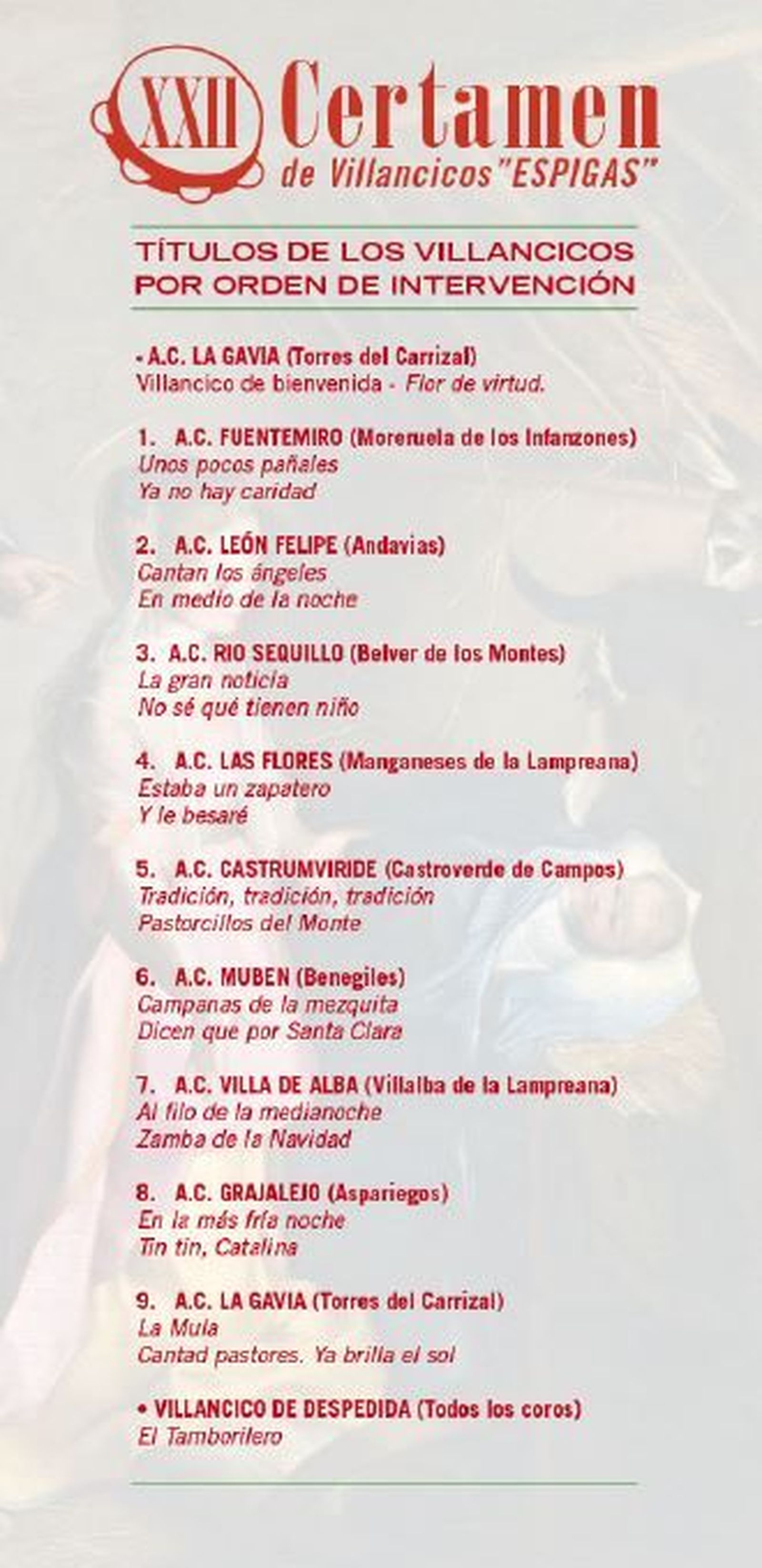 XXII Certamen de Villancicos 'Espigas'.