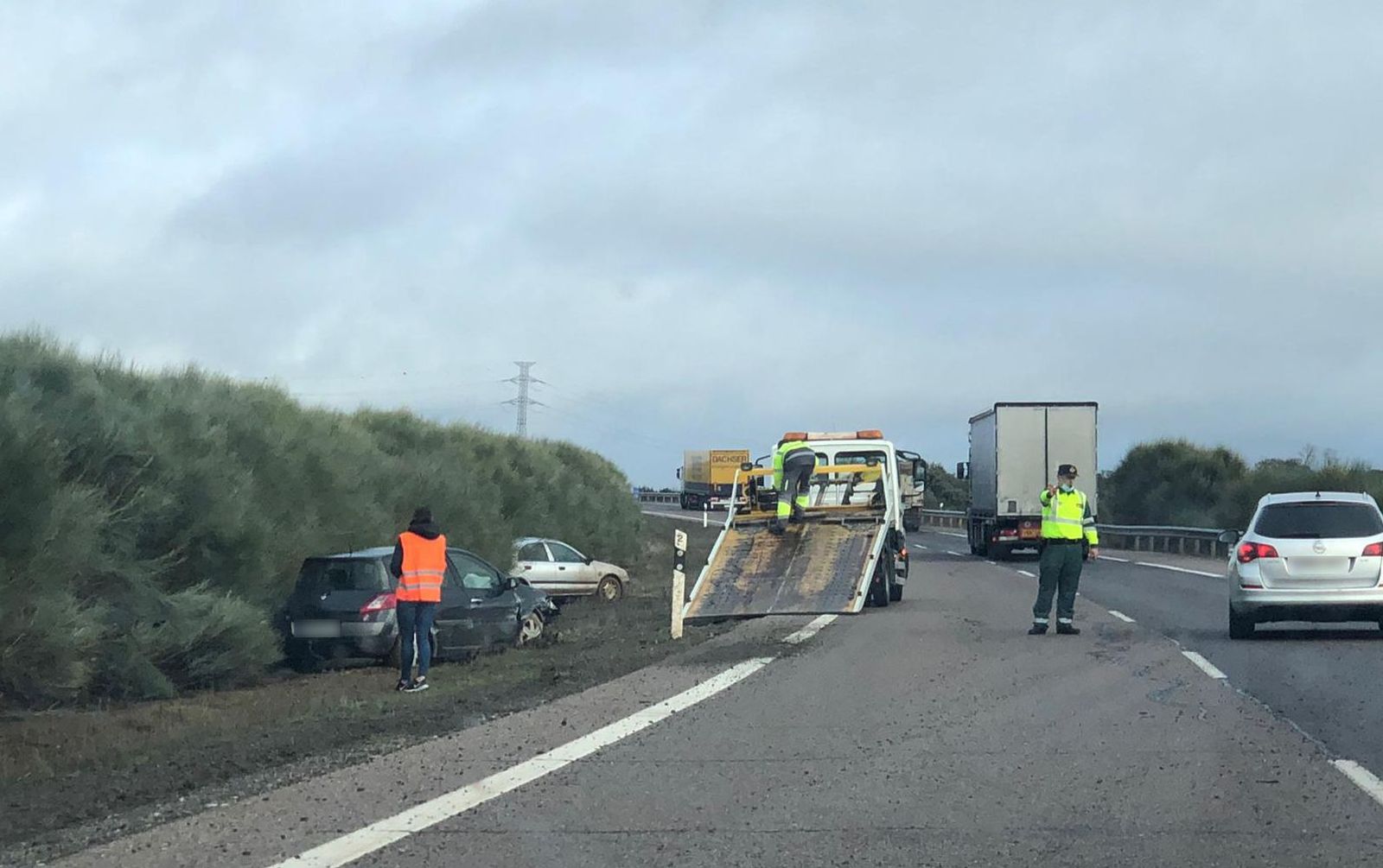 Accidente de dos turismos en la A-62