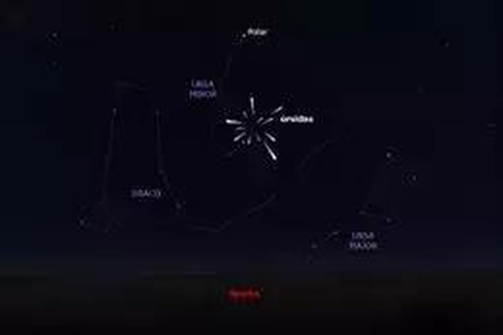 El 'radiante' de las úrsidas.   OBSERVATORIO ASTRONÓMICO NACIONAL