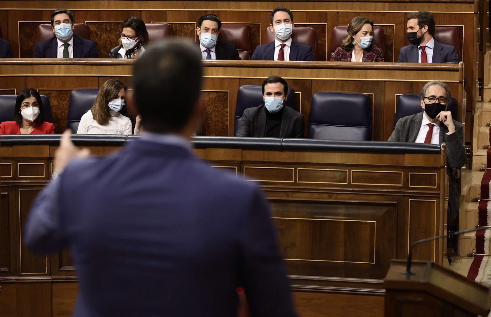 El presidente del Gobierno, Pedro Sánchez, interviene en una sesión plenaria en el Congreso de los Diputados, a 16 de febrero de 2022, en Madrid (España). - Eduardo Parra - Europa Press