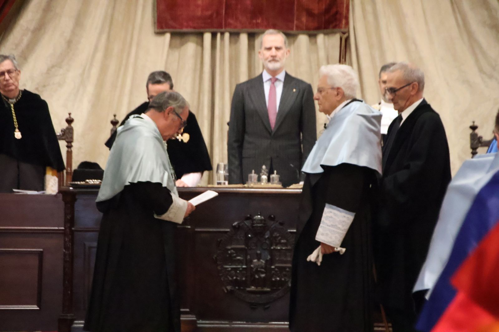 Llegada de S.M el Rey Felipe VI al paraninfo de la Universidad de Salamanca e Investidura de Sergio Mattarella como doctor ‘honoris causa’ de la USAL