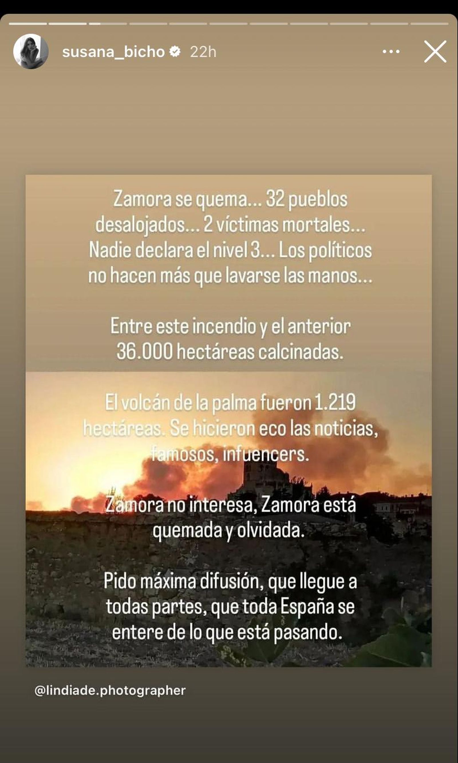 Susana se suma a la difusión de la tragedia