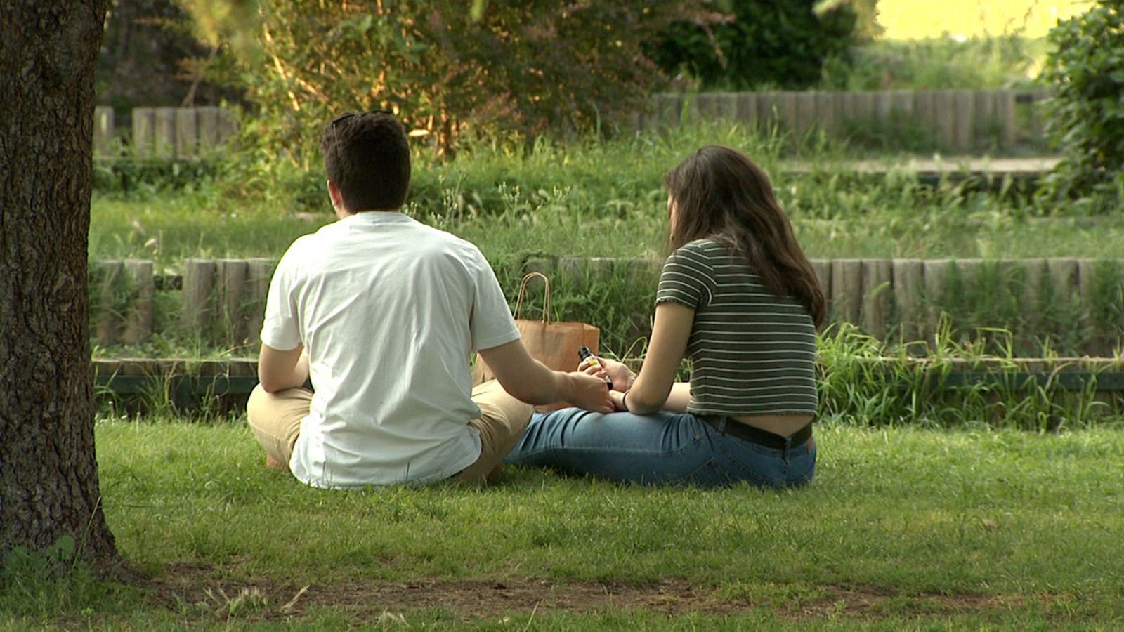 Una pareja en un parque