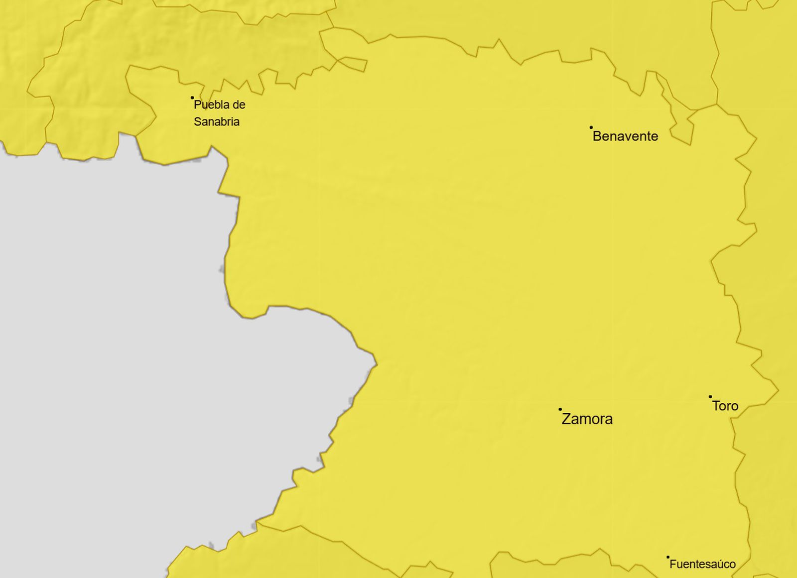 Aviso amarillo en Zamora este miércoles. AEMET