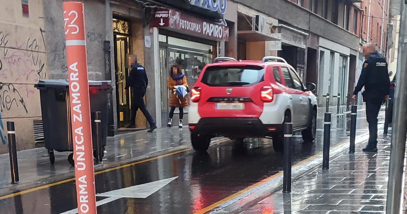 Policía Nacional en el lugar de los hechos este lunes