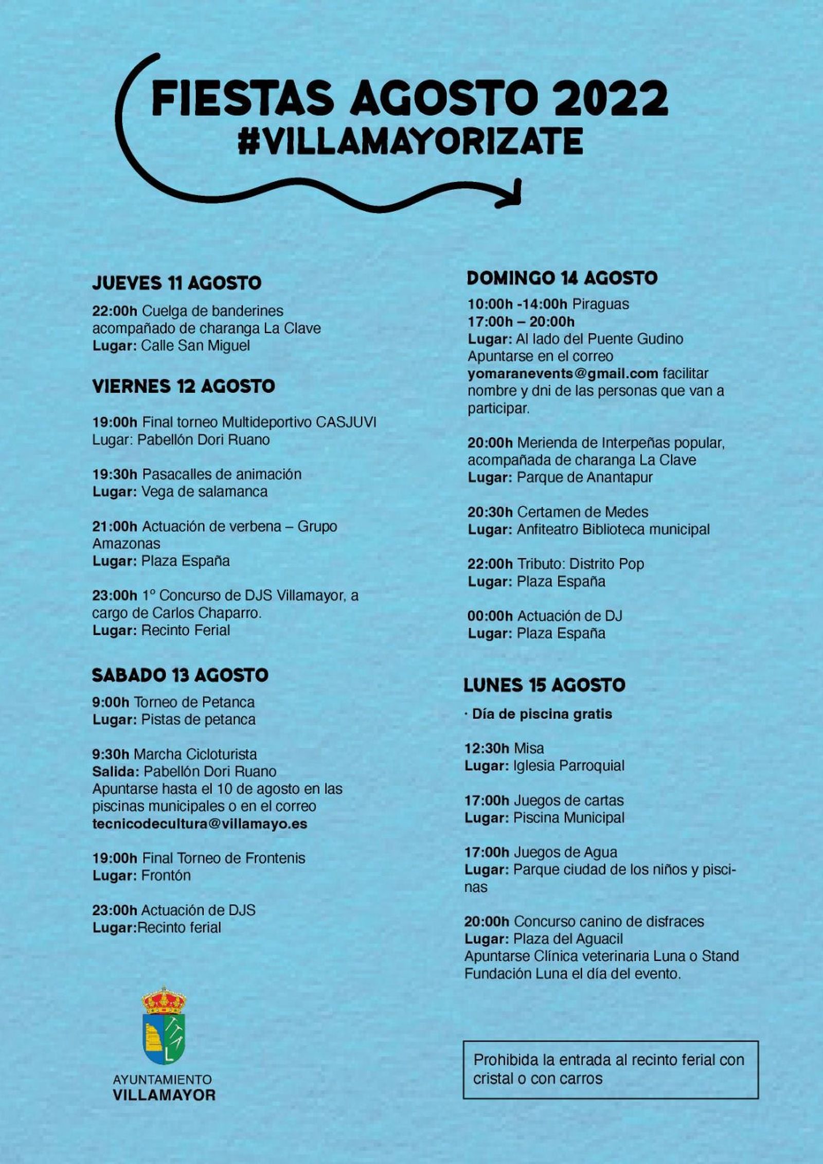 Programa fiestas Villamayor de Armuña agosto de 2022