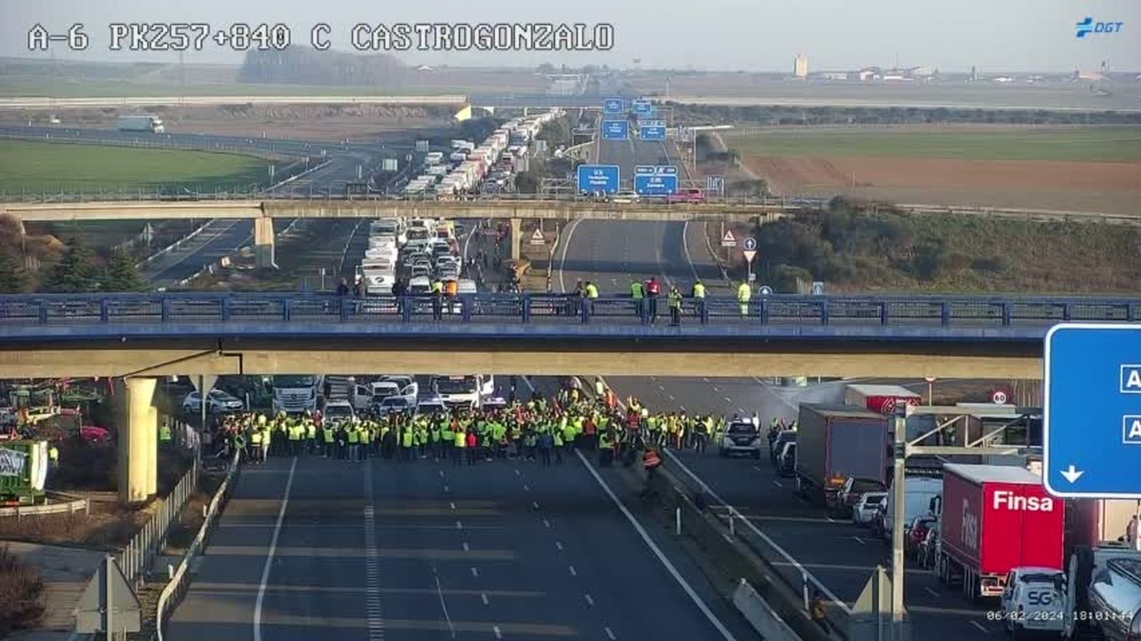Corte de la A 6 esta tarde por las movilizaciones agrícolas