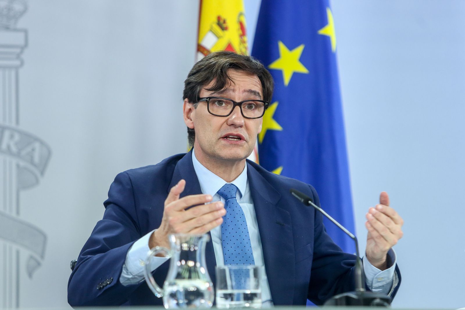 El ministro de Sanidad, Salvador Illa, ofrece una rueda de prensa tras la celebración del Consejo Interterritorial en el Complejo de Moncloa, en Madrid, (España), a 4 de noviembre de 2020. Durante l
