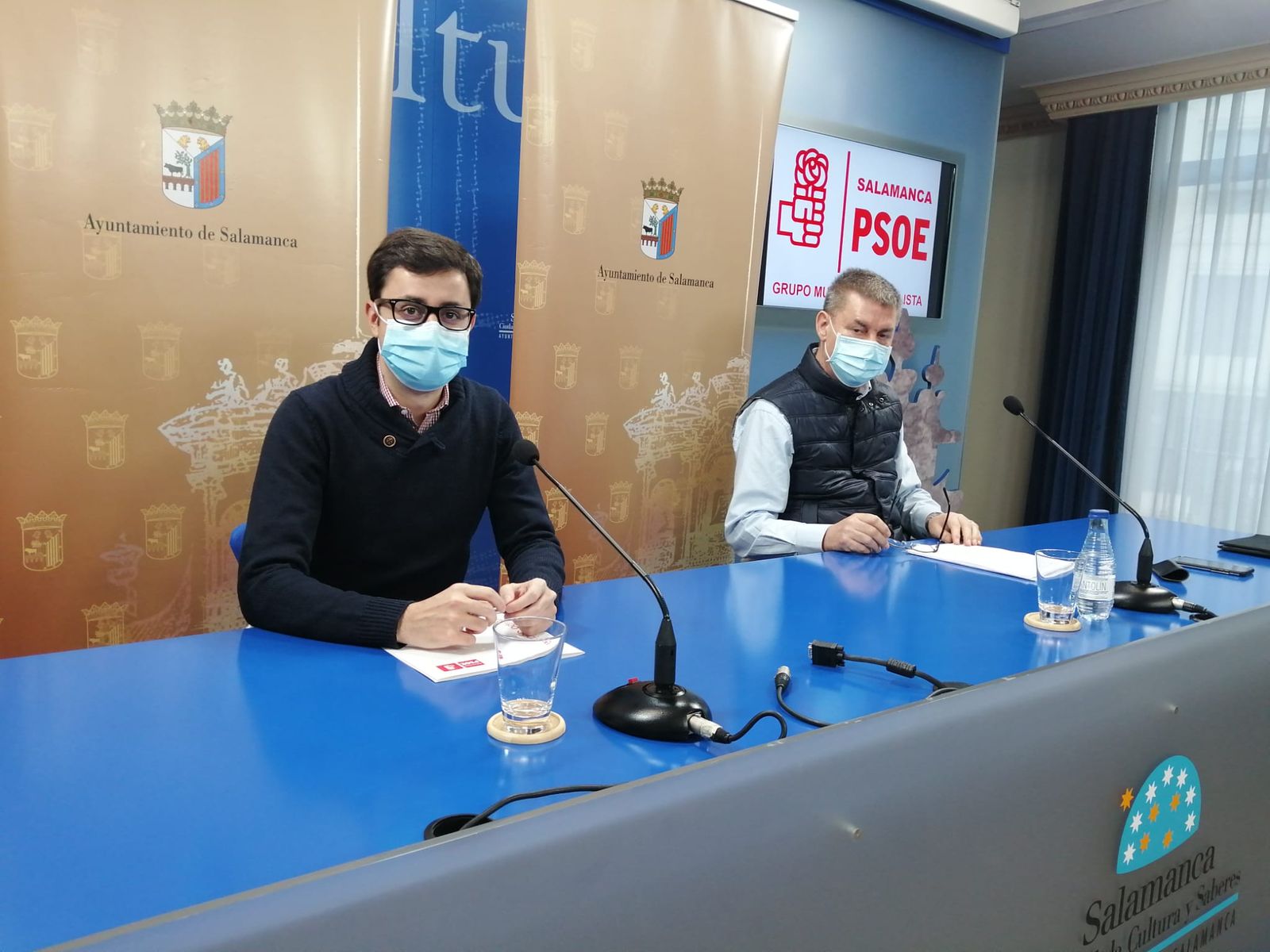 Los concejales socialistas José Luis Mateos y Marcelino García