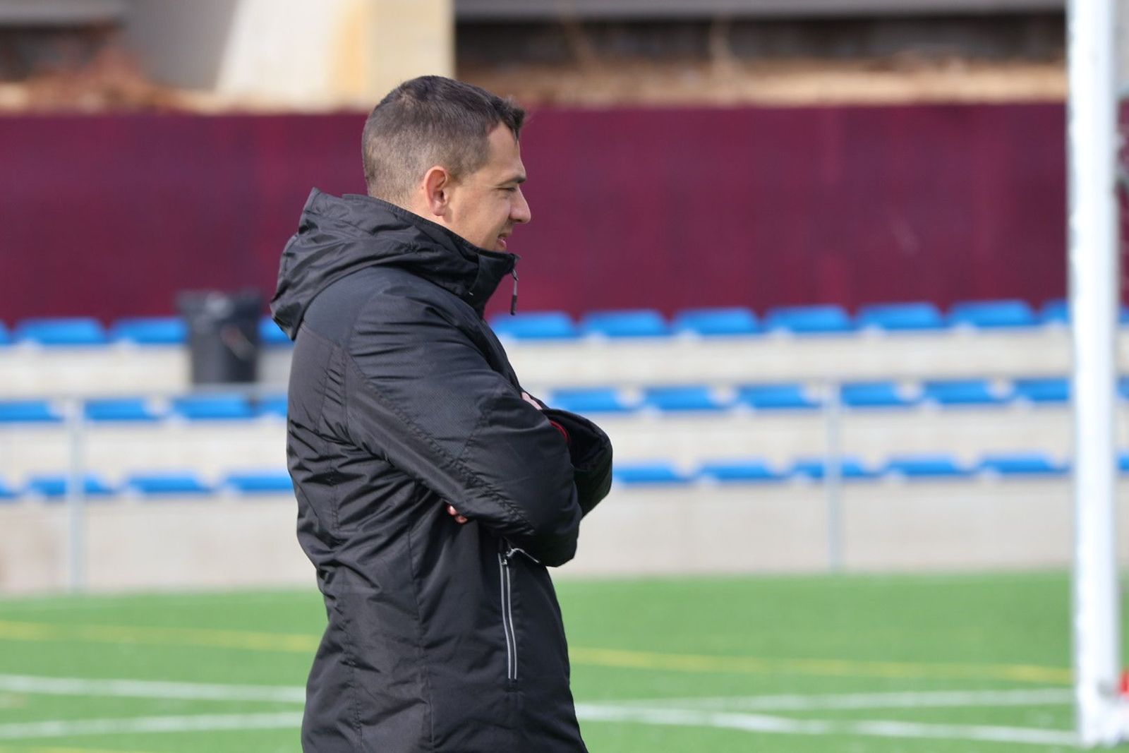 Dani Llácer, en un entrenamiento de Unionistas | FOTO ANDREA MATEOS