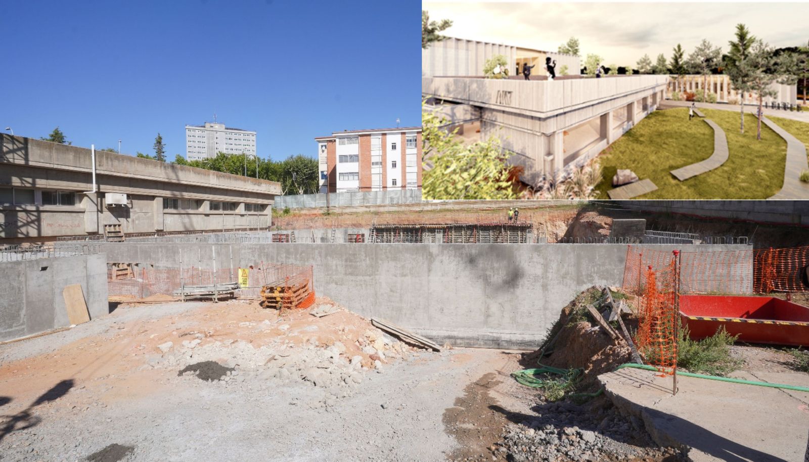 Antes y después del futuro Centro Cívico. Archivo