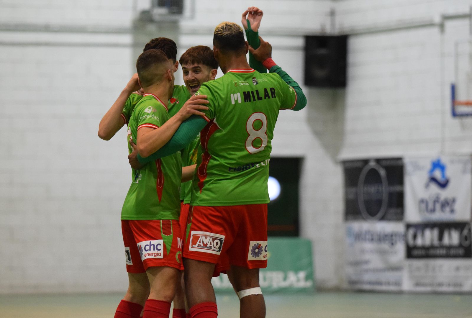 InterSala Zamora celebra la victoria en un partido esta temporada. Archivo