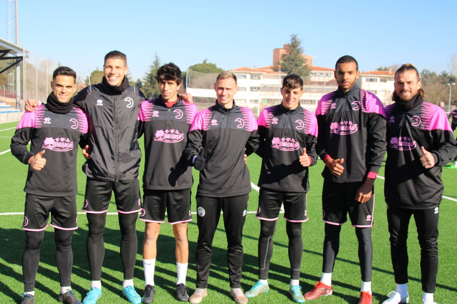 Fran Rodríguez, Unai Veiga, Marcos Bravo, Mikel Carro, Neskes, Nabil y Christian Santos | FOTO SALAMANCA24HORAS.COM