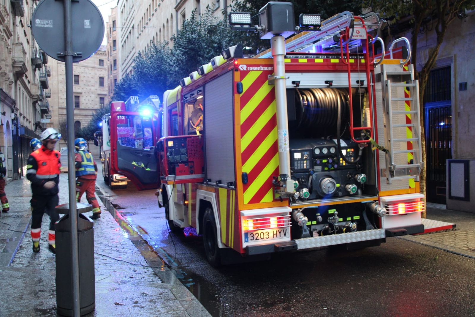 Incendio de una caldera en la calle de Rector Tovar