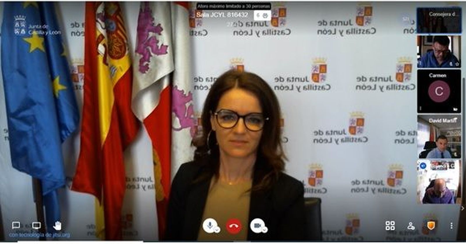 Momento de la reunión, que se ha celebrado telemáticamente