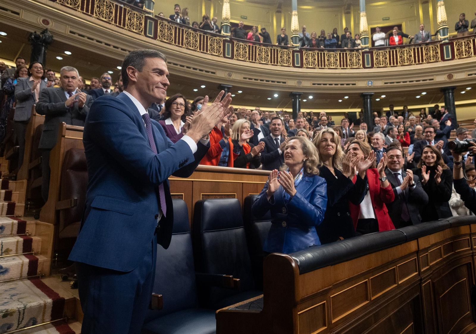 Pedro Sánchez, tras ser reelegido presidente en el Congreso   Eduardo Parra   Europa Press
