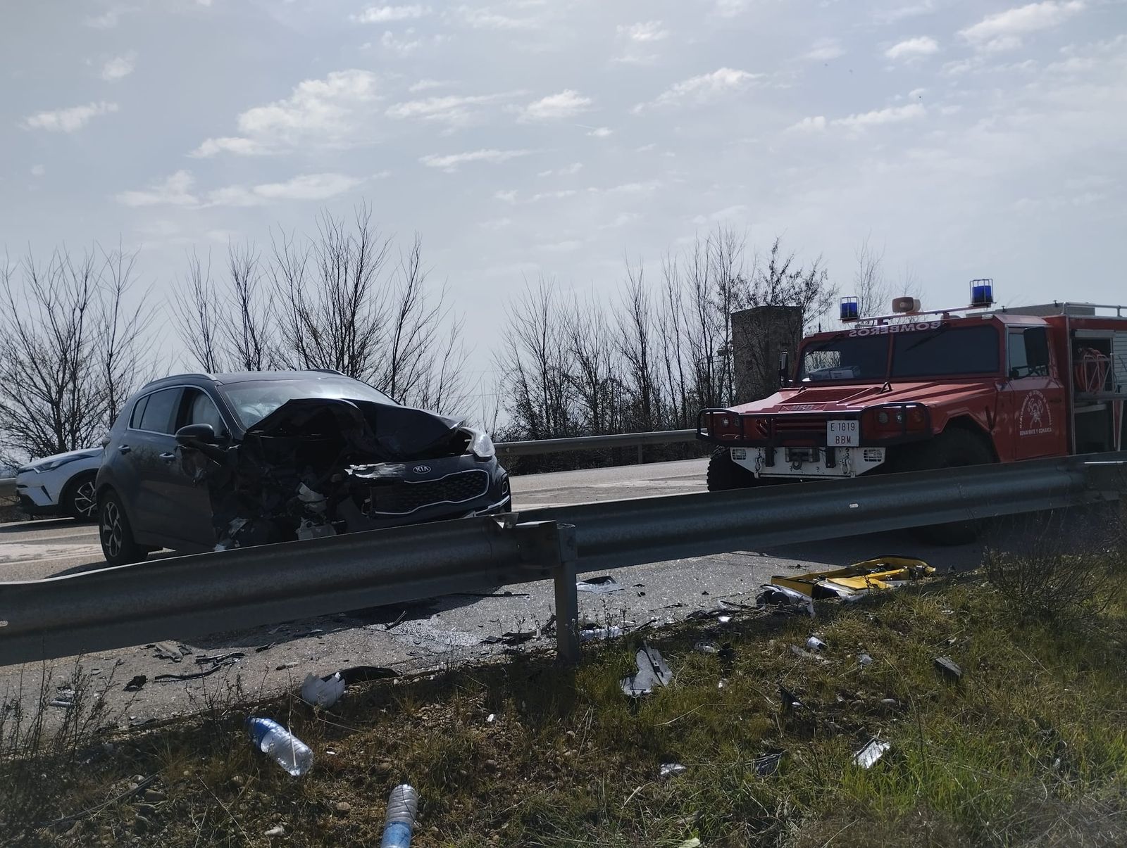 Bomberos de Benavente en el accidente de la N 630 
