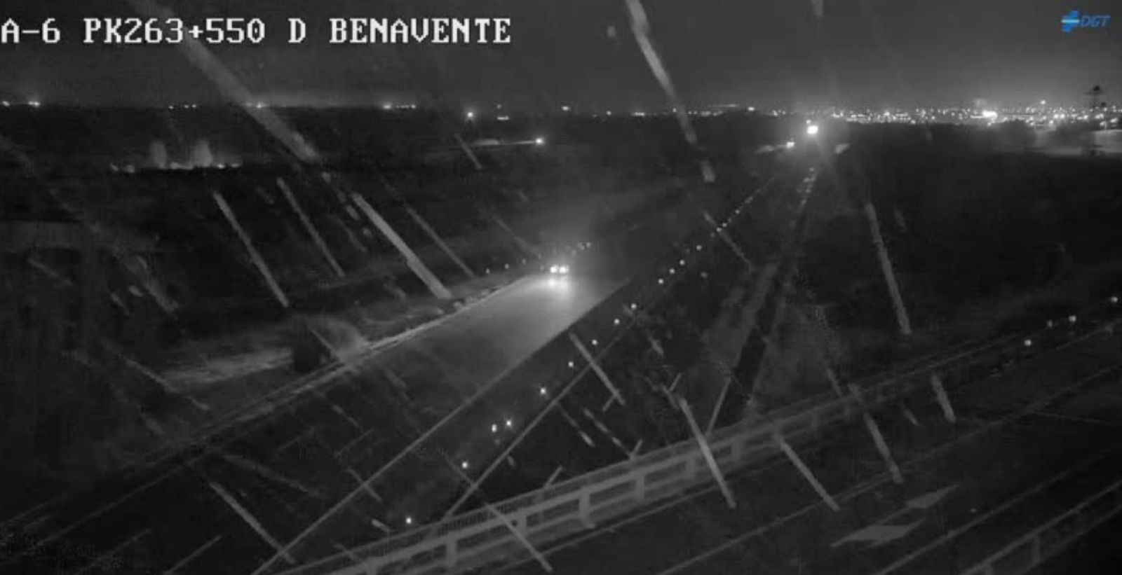 A-6 en Benavente nieve sábado noche