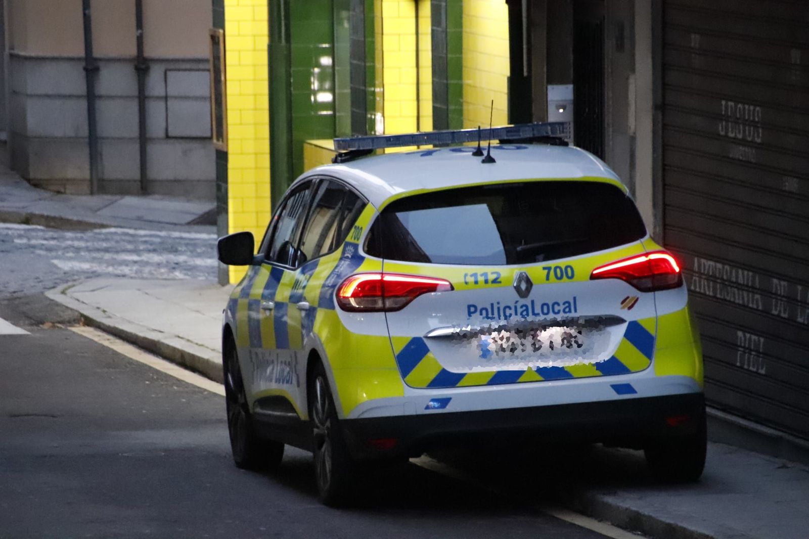 Policía Local en la calle Ronda del Corpus. Fotografía de archivo