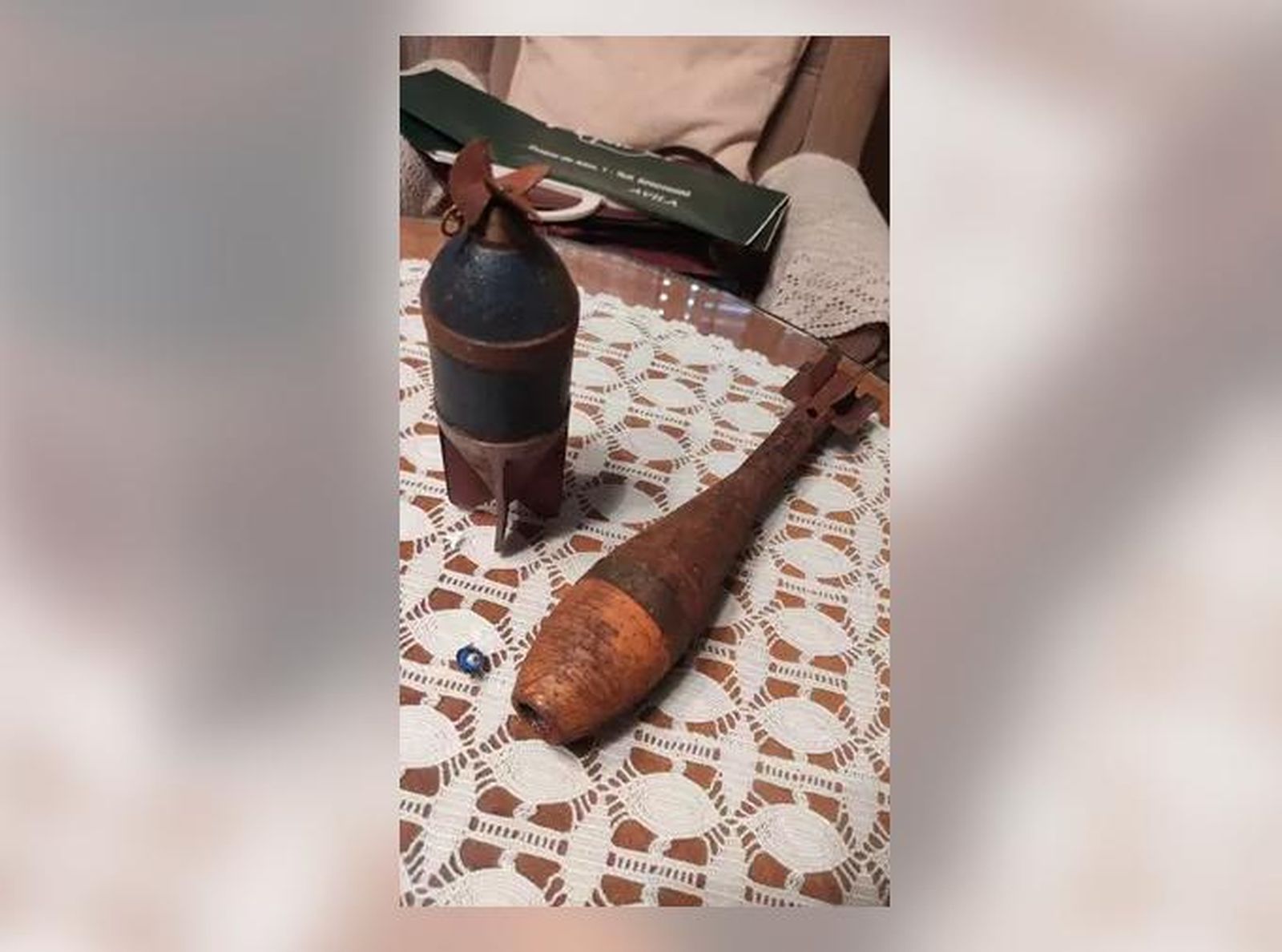 Una de las granadas encontradas.