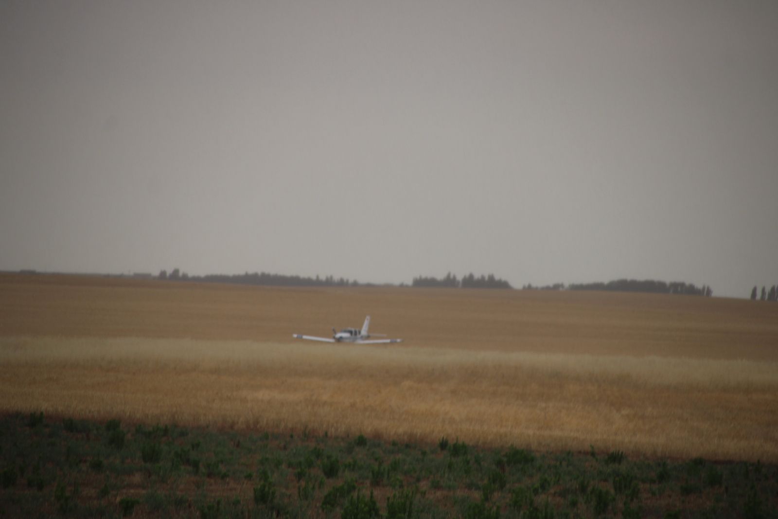 Aterrizaje forzoso de una avioneta de Matacán en Rágama