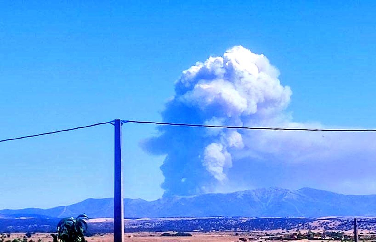 Incendio en Las Hurdes visible desde Ciudad Rodrigo