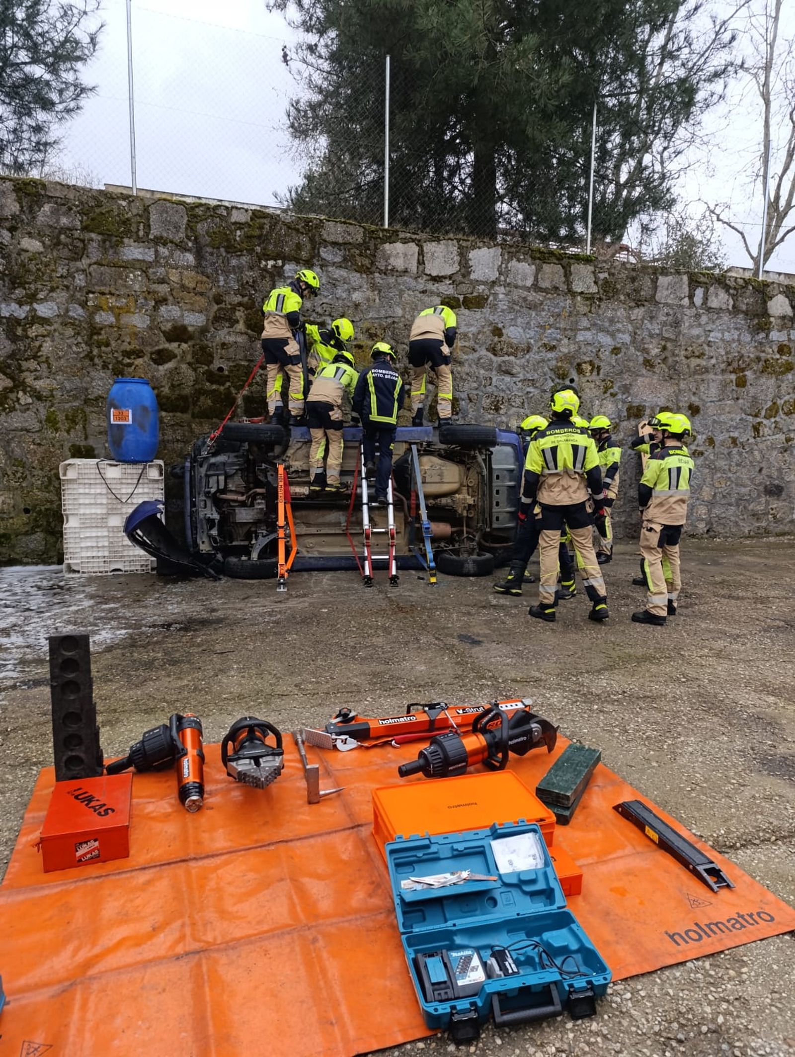 Formación de los bomberos de Béjar durante el mes de febrero