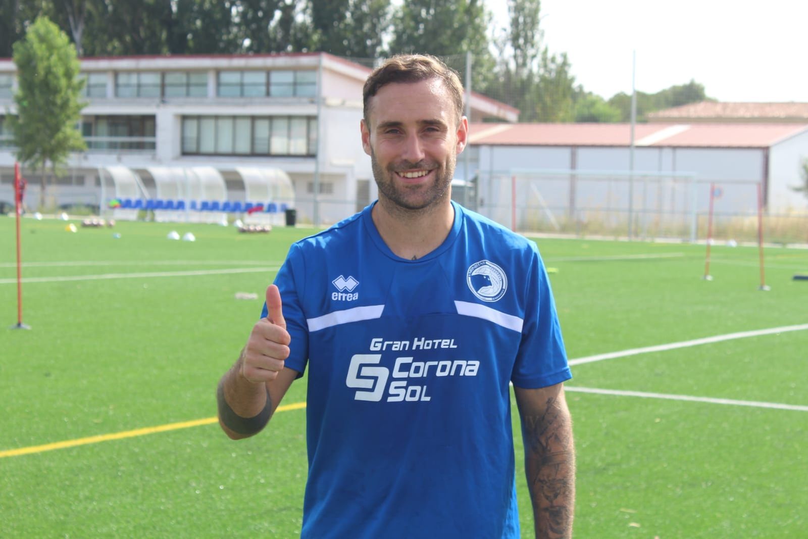 Gorka Santamaría, en su primer entrenamiento con Unionistas | FOTO CARLOS HERNÁNDEZ