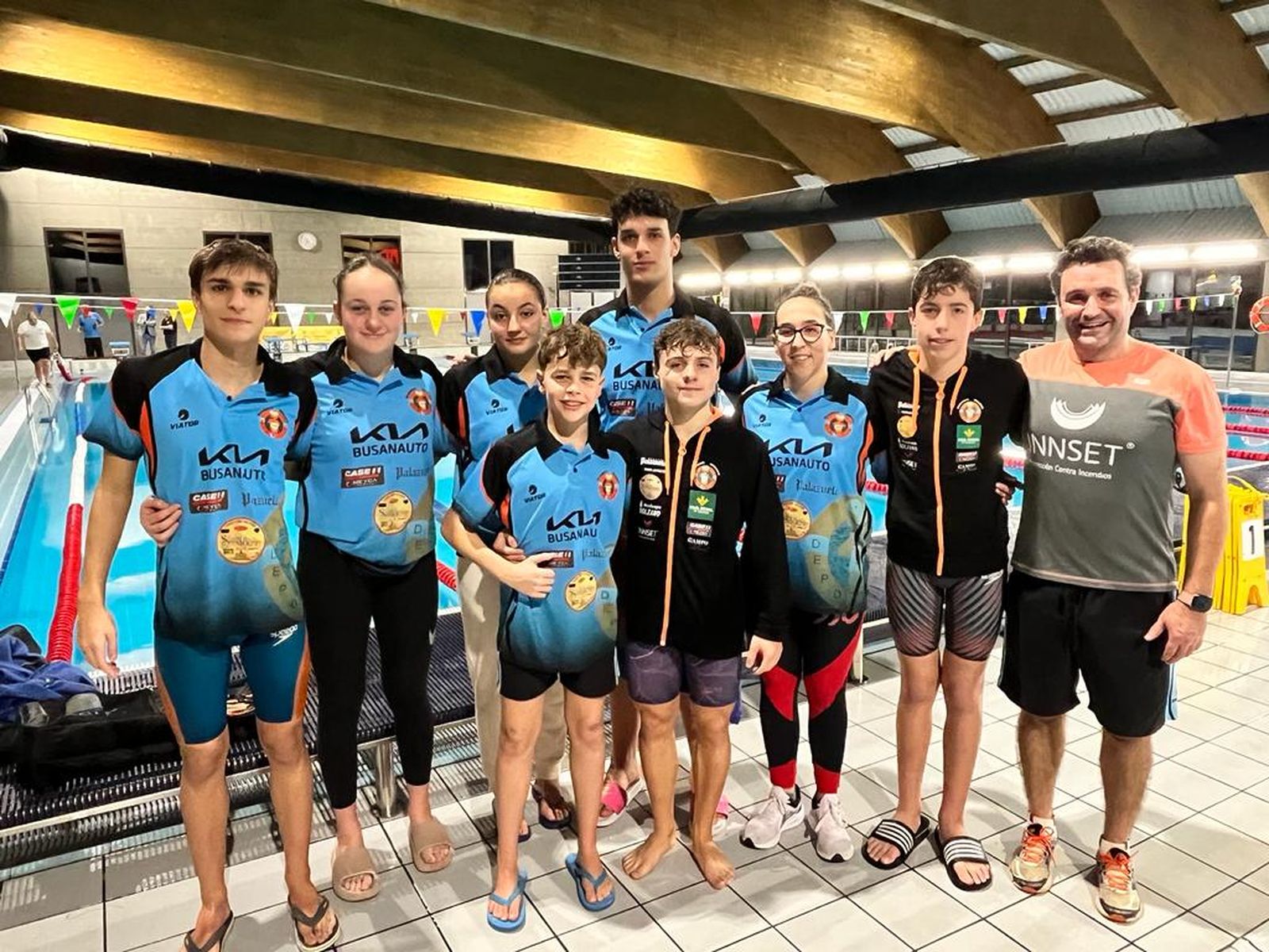 Equipo del Salvamento Benavente en el Campeonato de Castilla y León de Distancias Cortas.