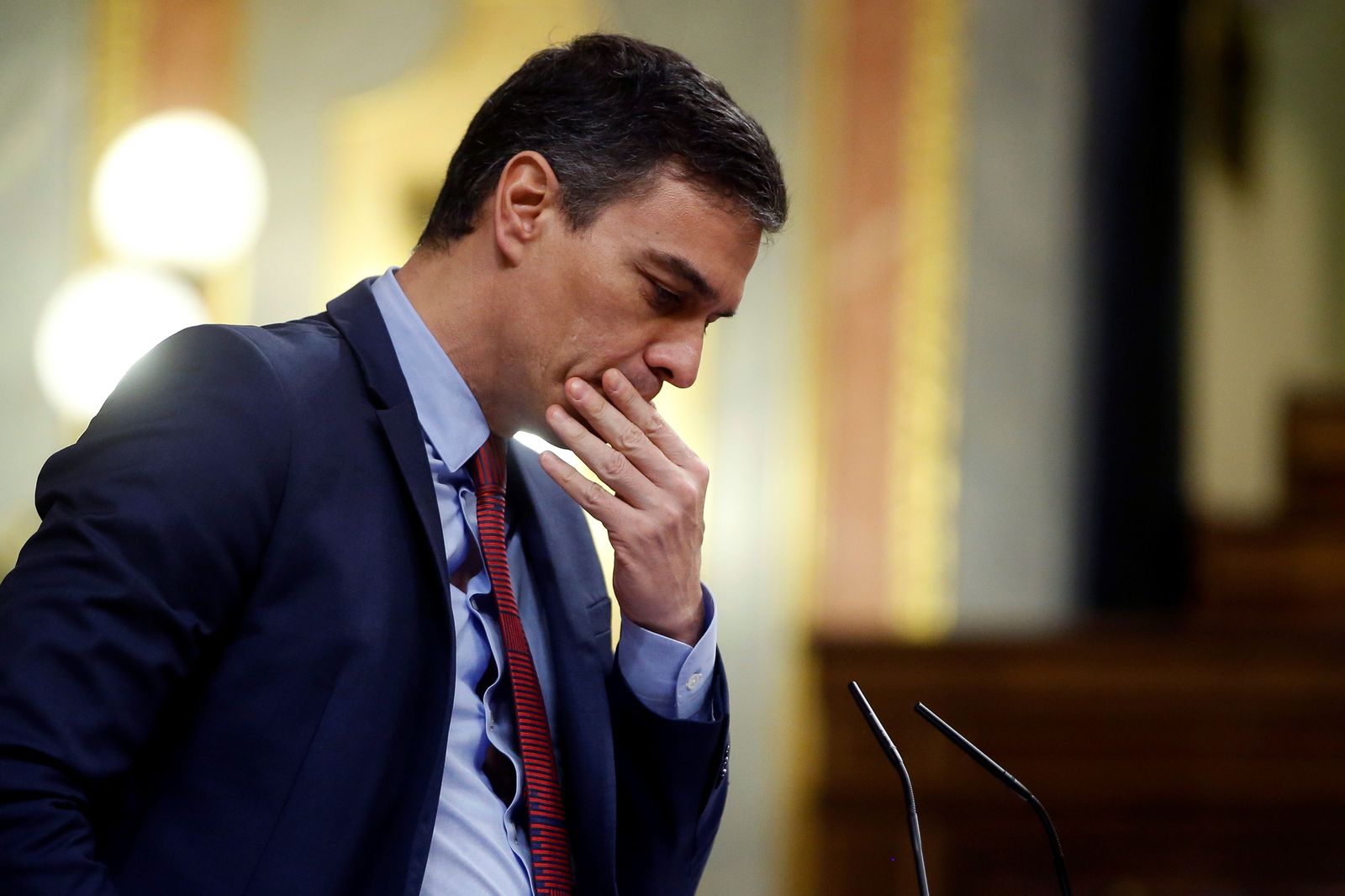 El presidente del Gobierno, Pedro Sánchez, en el Pleno del Congreso de los Diputados.