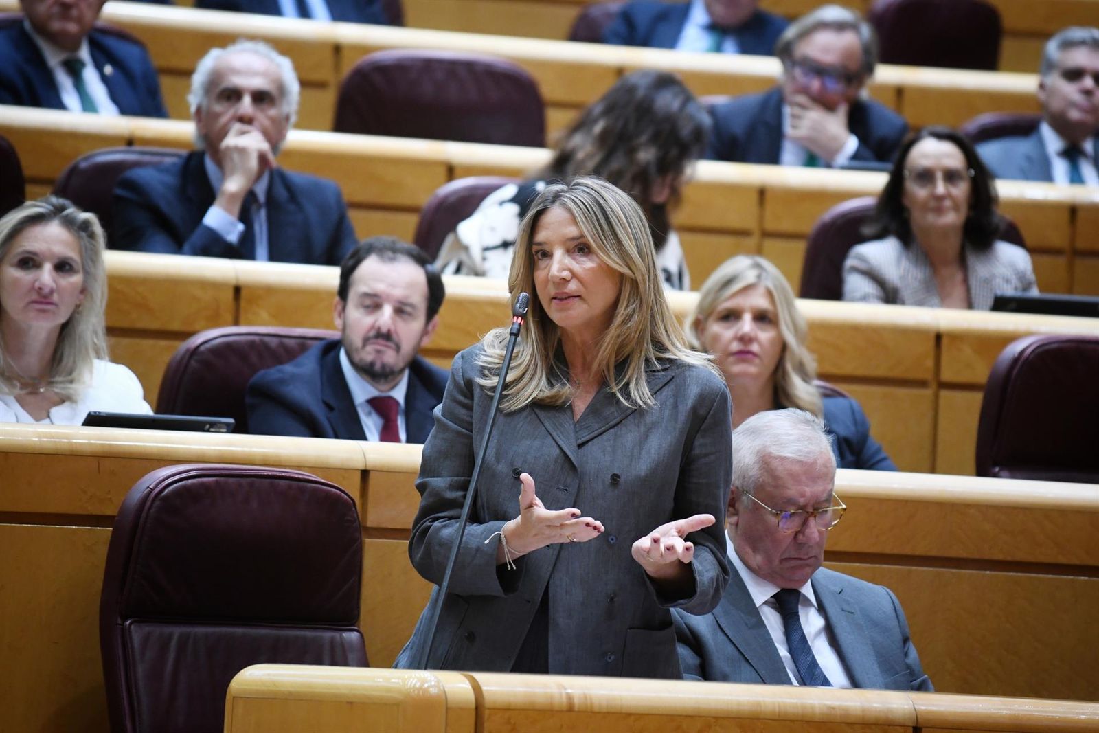Archivo - La portavoz del PP en el Senado, Alicia García, durante una sesión de control al Gobierno, en el Senado, a 7 de octubre de 2025, en Madrid (España). - Fernando Sánchez - Europa Press - Archivo