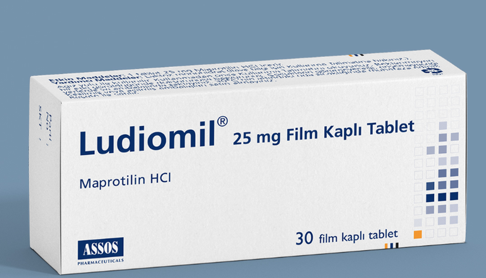 Ludiomil, producto antidepresivo retirado del mercado. FOTO: Assos Pharmaceutica