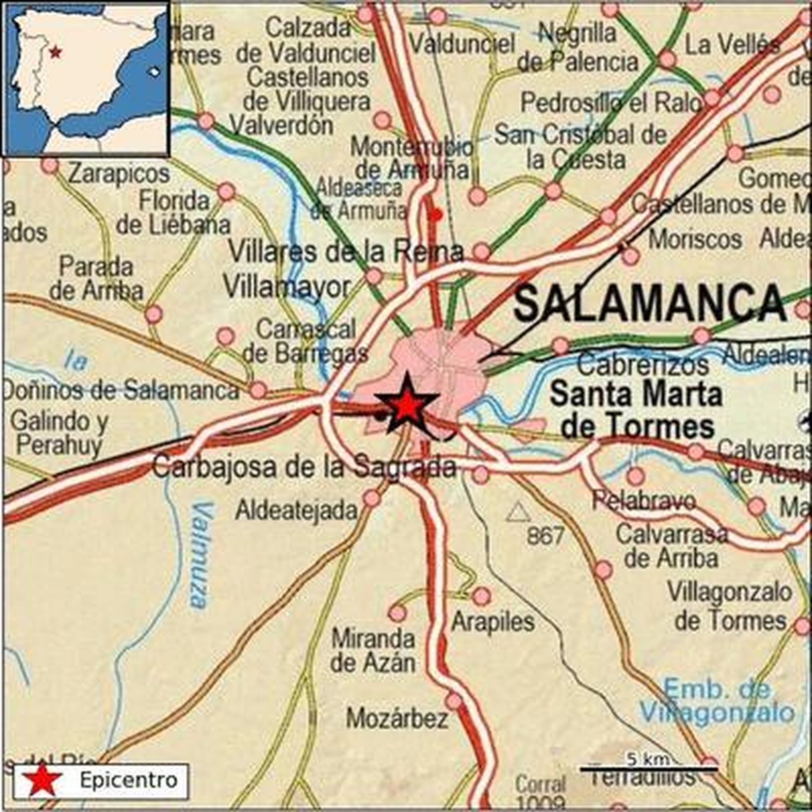 Salamanca registra un terremoto de magnitud 1.8 este martes en la capital