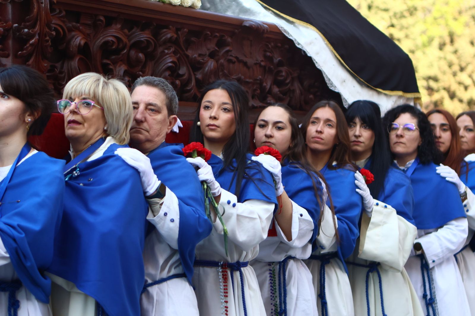 Procesión del encuentro de Nuestra Señora de la Alegría y Jesús Resucitado en el Domingo de Resurrección en Salamanca