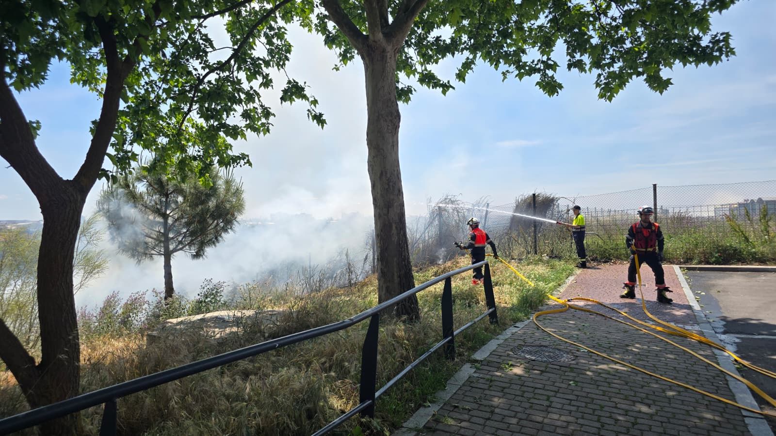 Incendio de pasto en la zona del paseo fluvial