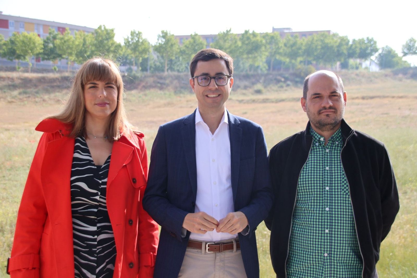 José Luis Mateos, María Sánchez y Chema Collados durante la campaña electoral