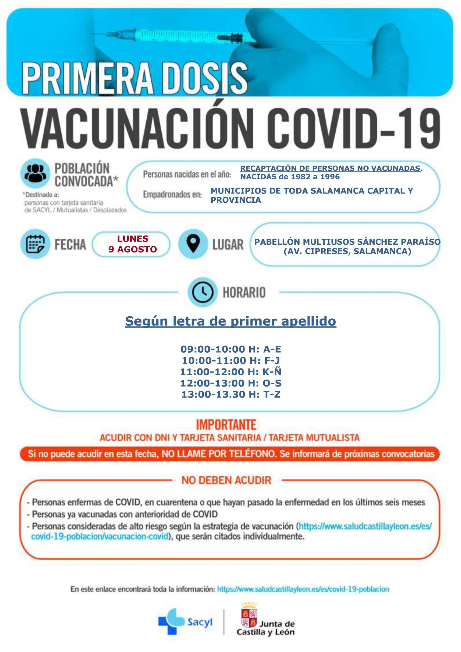 Cartel de repesca para los nacidos entre 1982 y 1996