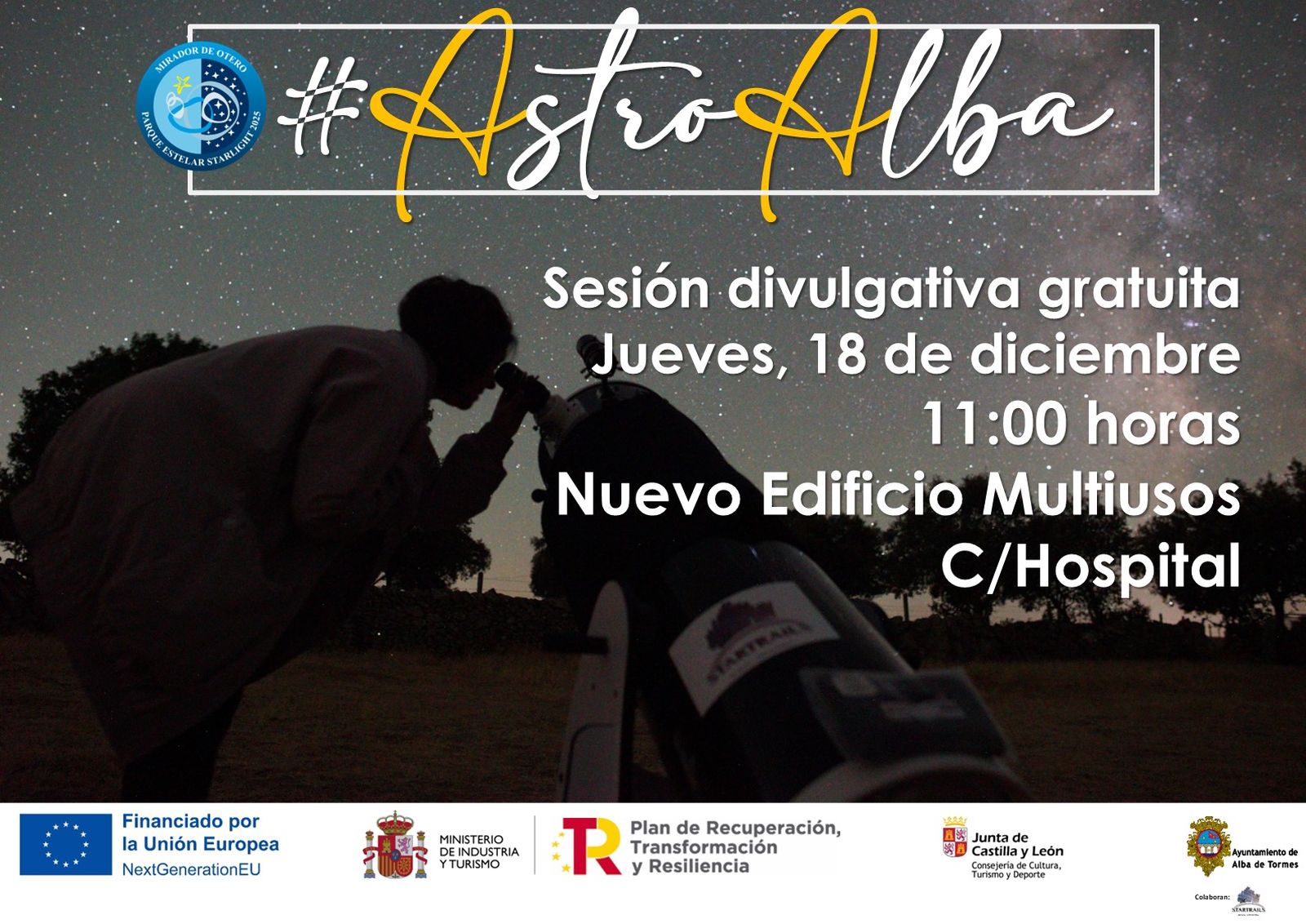 Sesión divulgativa astronómica en Alba de Tormes