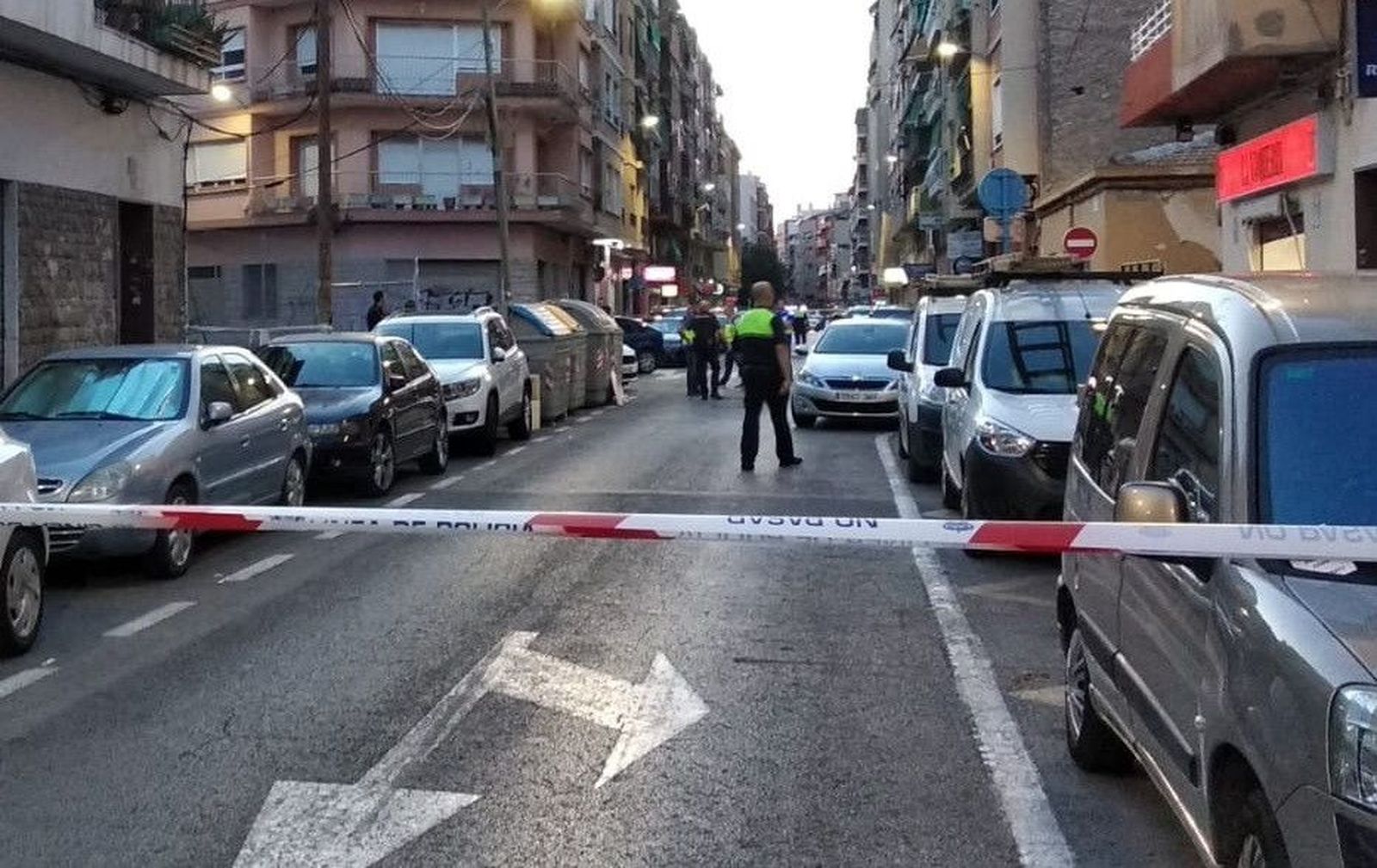 Zona acordonada donde ha sido localizado el cadáver del bebé.