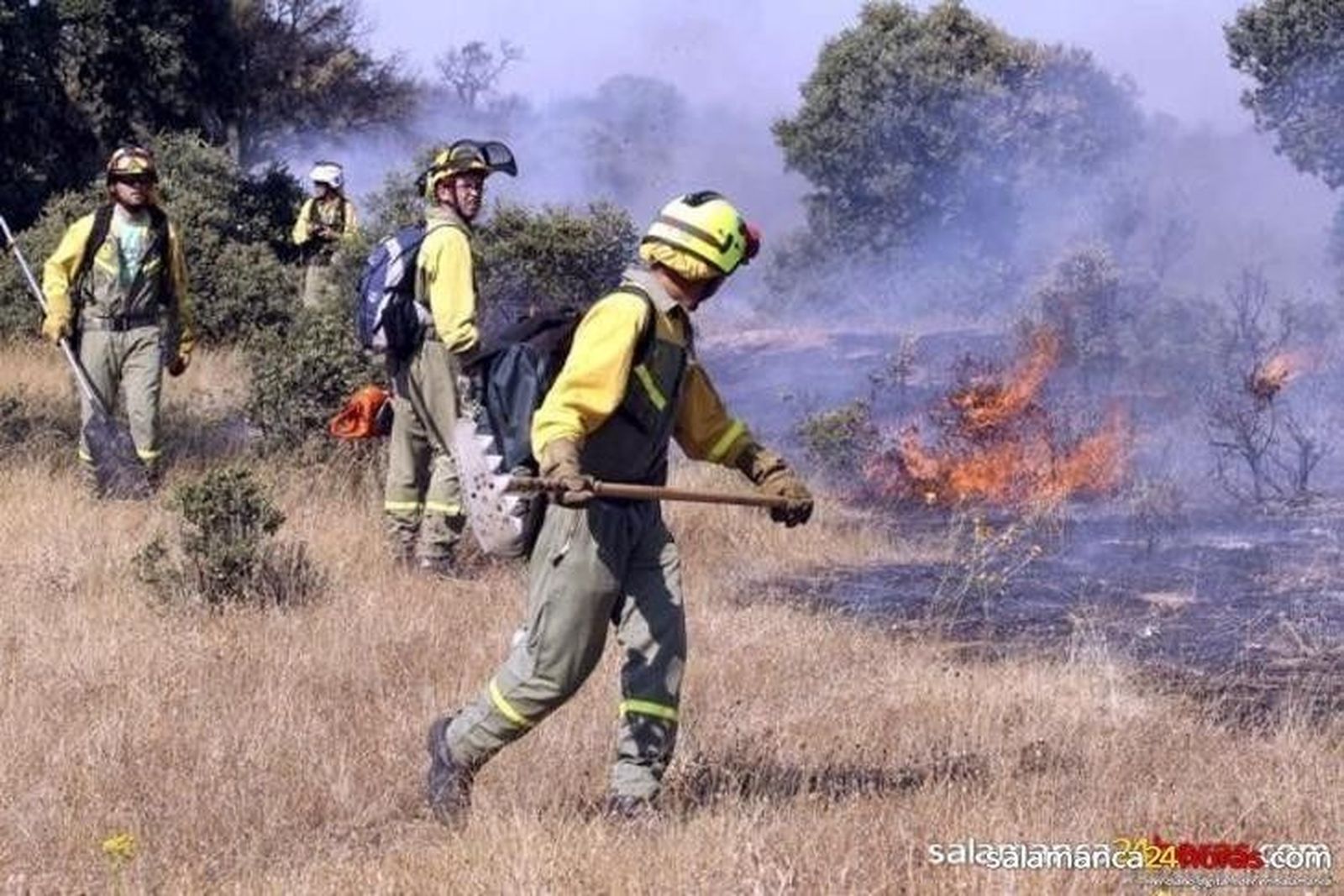 Imagen de archivo de una intervención de los bomberos de la Diputación en Aldeatejada | Salamanca 24 Horas